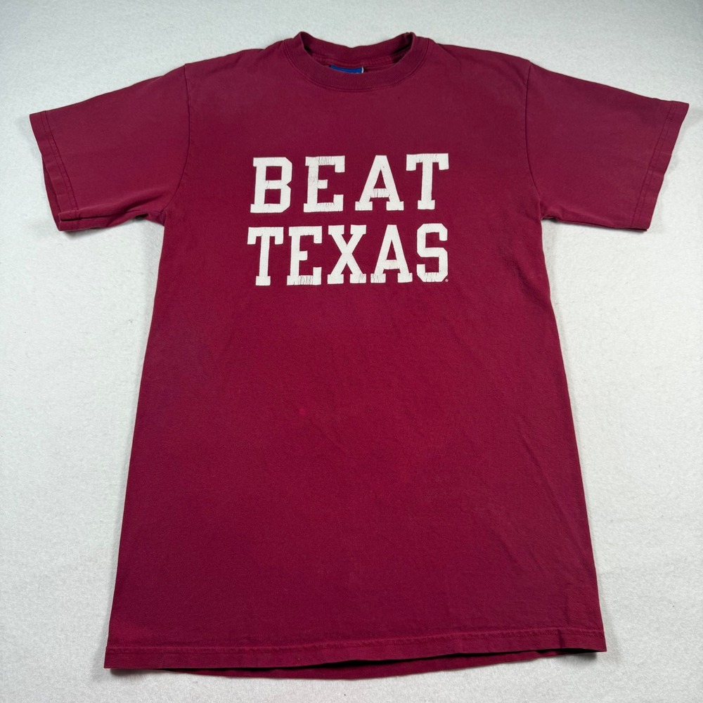 Champion Oklahoma Sooners Beat Texas Maroon T-Shirt Mens Medium Short Sleeve